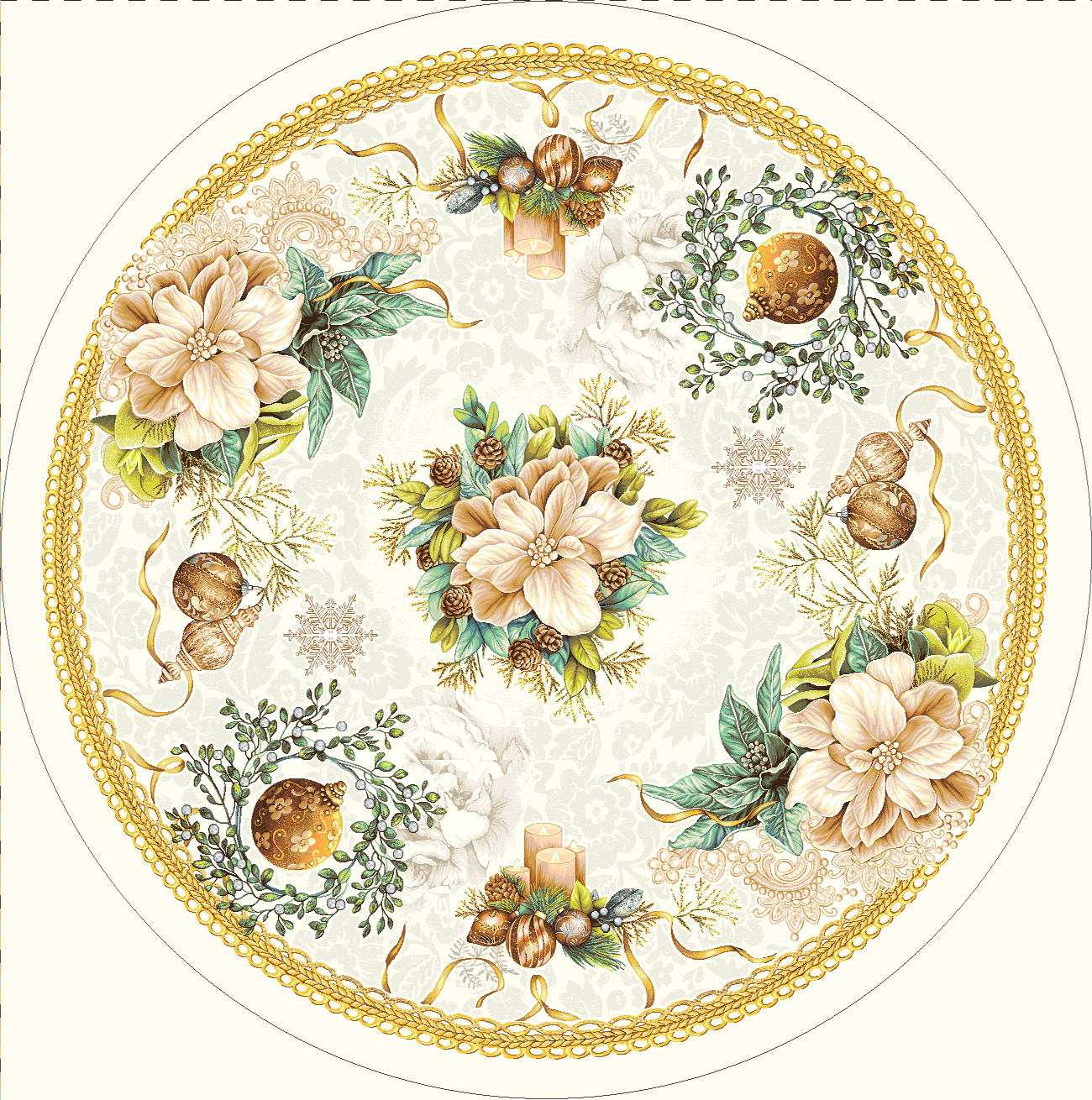 Кръгла покривка за маса CANDLE ф 135 см – изображение-1