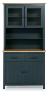 Kredens 4 drzwiowy z szufladami z drewna sosnowego niebieski 90x180 cm – obraz-1