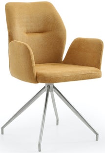 Krzesło żółte z tkaniny teksturowanej w stylu nowoczesnym – grafika-1.