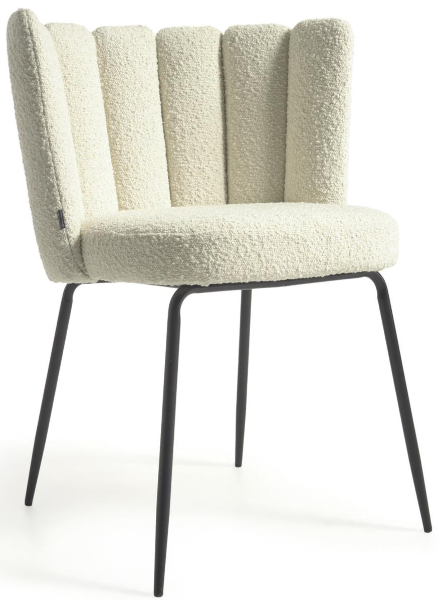 Krzesło 60x81 cm białe - nogi czarne – obraz-1