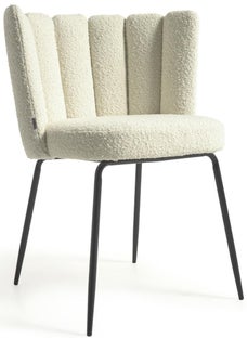 Krzesło 60x81 cm białe - nogi czarne – obraz-1