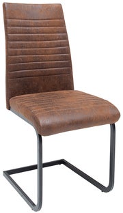 Krzesło do jadalni brązowe z przeszyciami o nowoczesnym stylu – grafika-1.