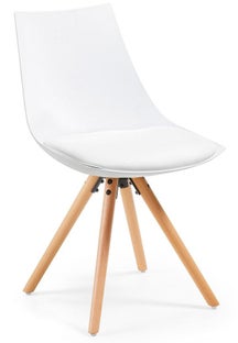 Krzesło 47x80 cm białe ekoskóra – obraz-1