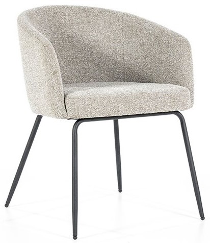 Krzesło tapicerowane szare z czarnymi nogami  60x77 cm  – obraz-1