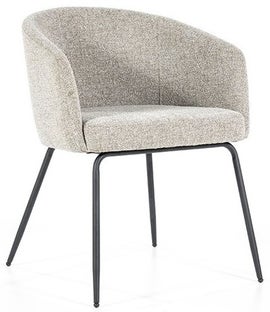 Krzesło tapicerowane szare z czarnymi nogami 60x77 cm – obraz-1