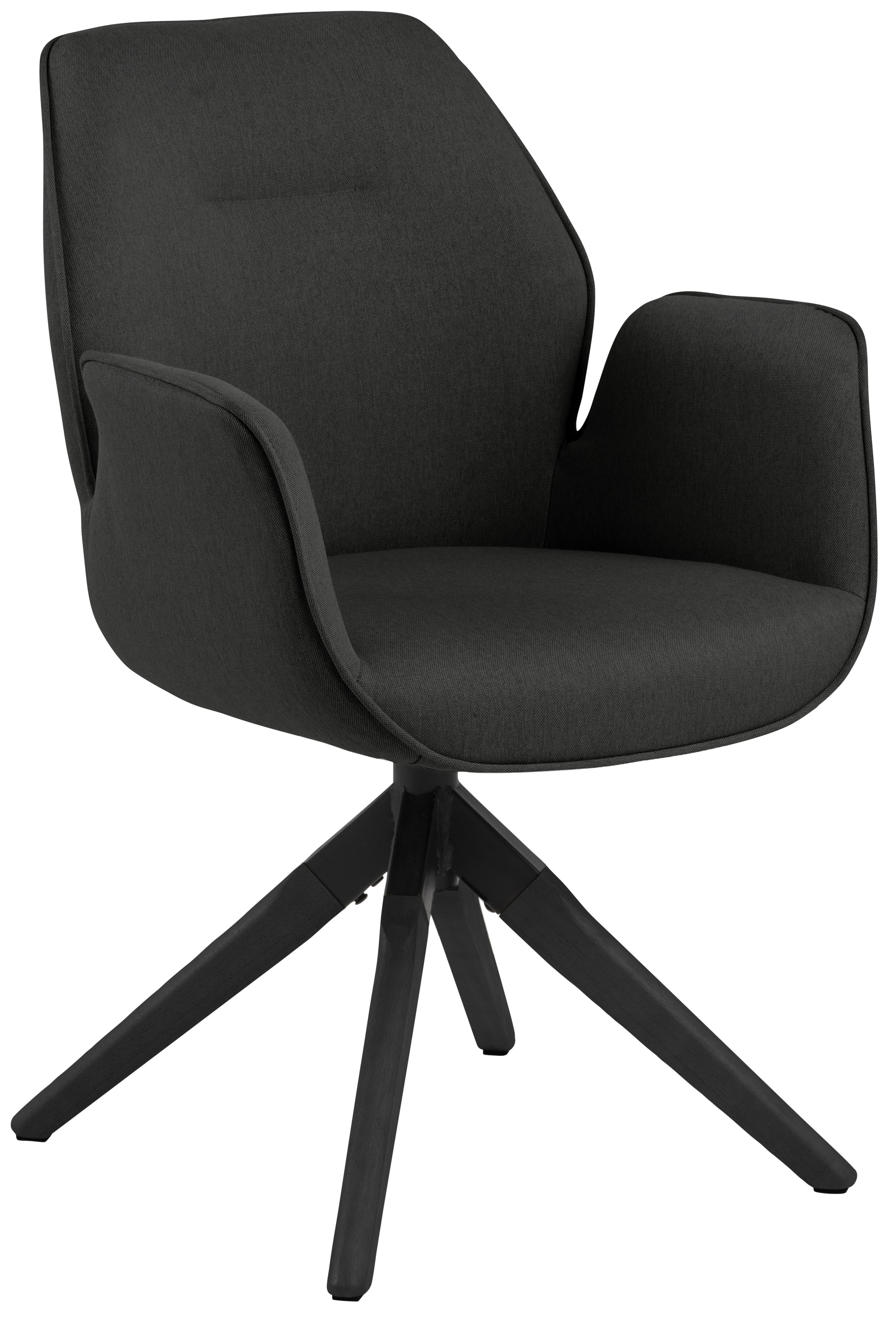 Krzesło do salonu z podłokietnikami czarne nogi czarne – obraz-1