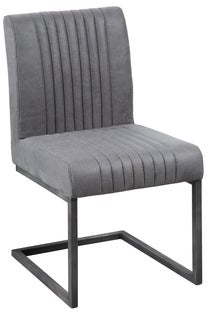 Krzesło tapicerowane szare w stylu vintage do nowoczesnych wnętrz – grafika-1.