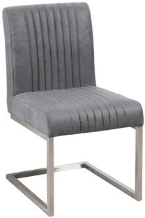 Stylowe krzesło tapicerowane w szarym kolorze z srebrnymi nogami – grafika-1.