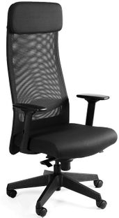 Krzesło biurowe Ares Mesh 65x125-133 cm czarne – obraz-1
