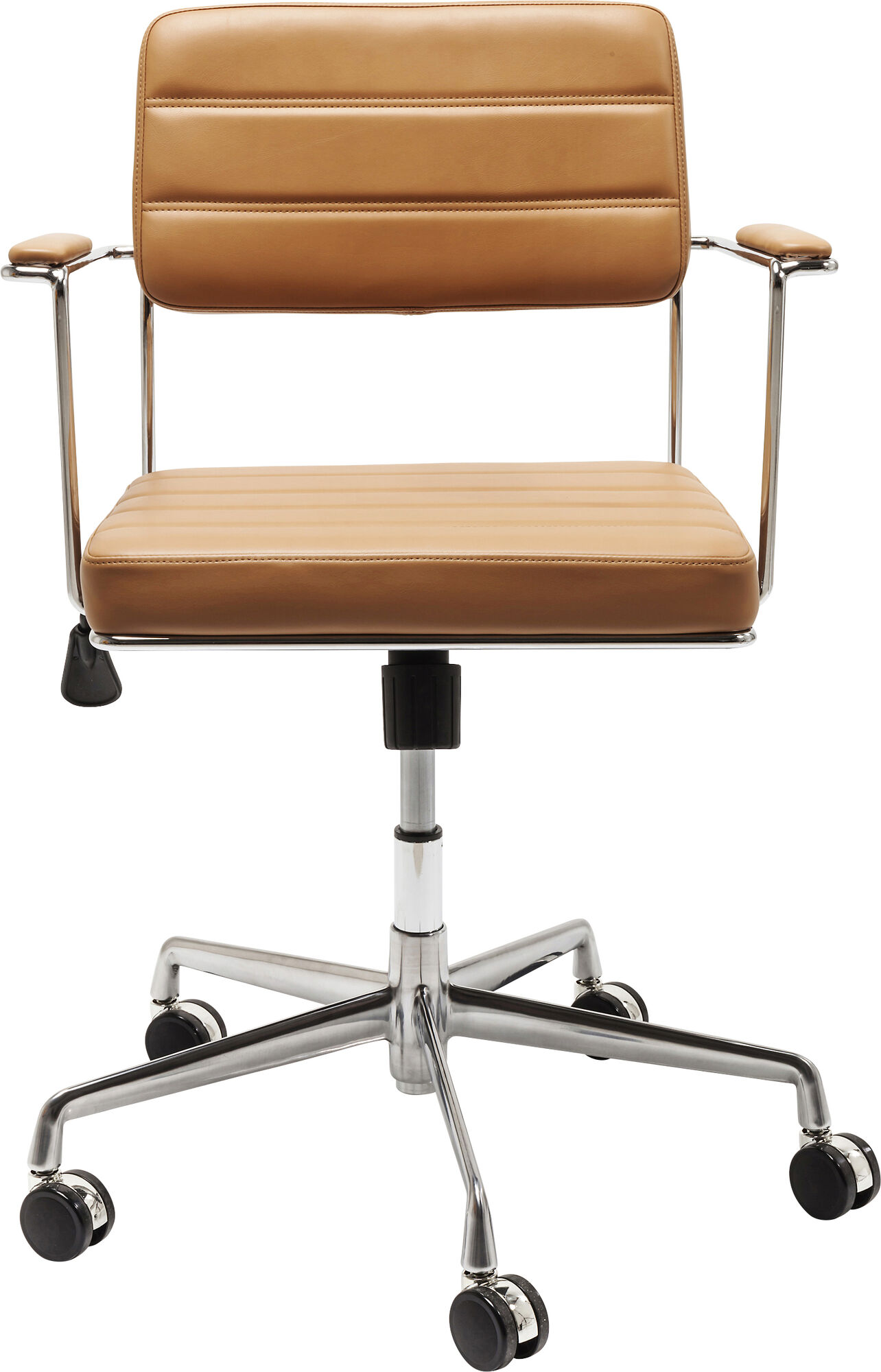 Krzesło biurowe Dottore 60x81 cm brązowe - nogi srebrne – obraz-1