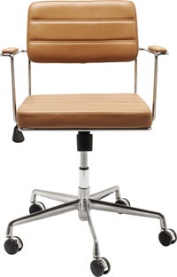Krzesło biurowe Dottore 60x81 cm brązowe - nogi srebrne – obraz-1