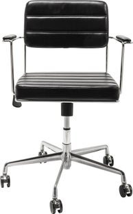 Kontorstol Dottore På Hjul Svart Kunstskinn/Krom – bilde-1.