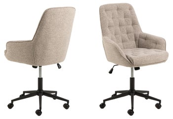 Krzesło biurowe Erik z podłokietnikami tkanina Monza w kolorze beżowym 60 FR – grafika-1.