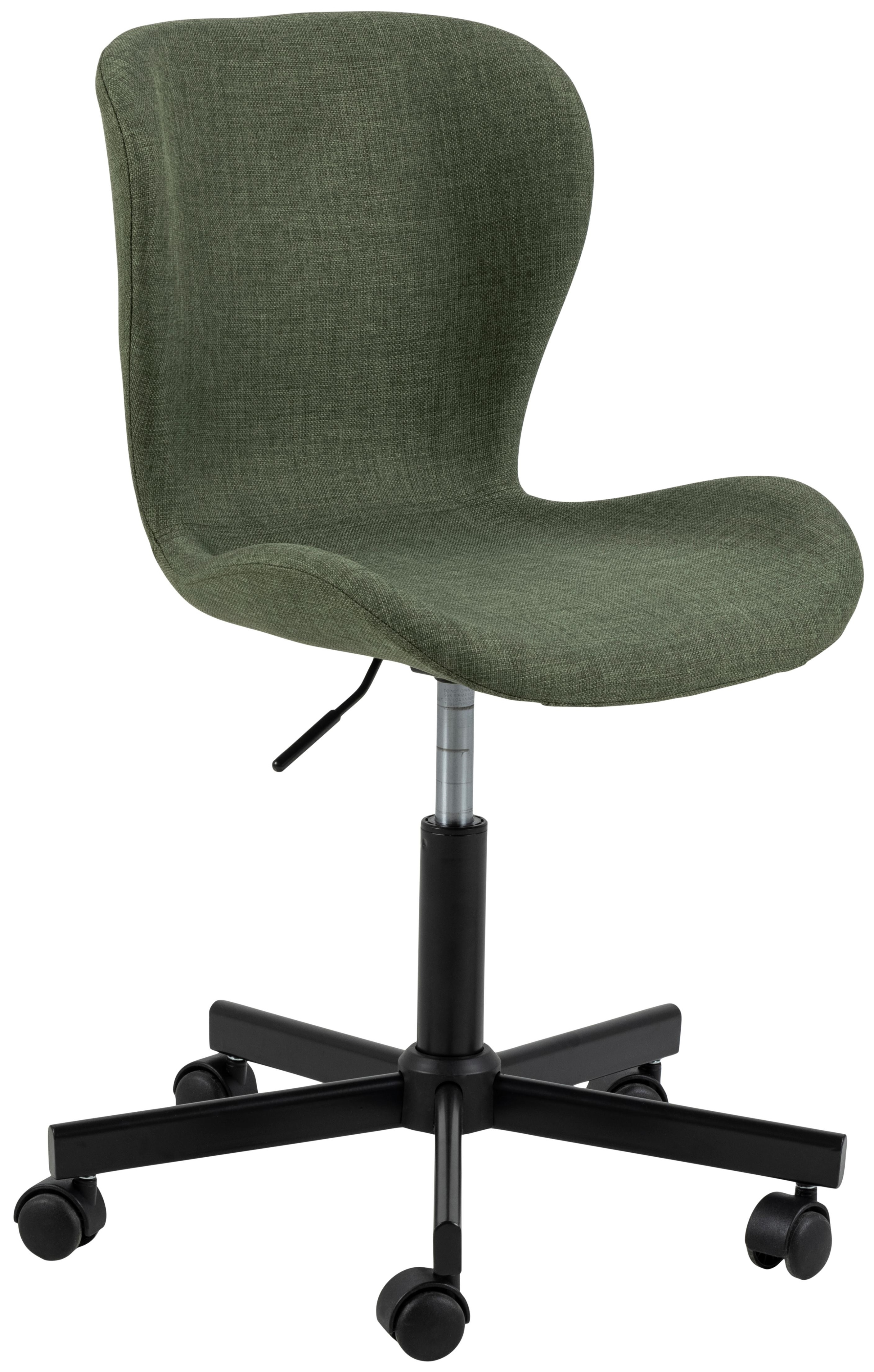 Krzesło biurowe tapicerowane zielone nogi czarne  – obraz-1