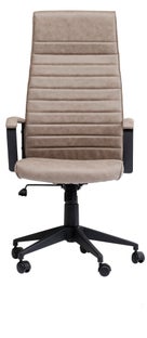 Kontorstol Labora Høy Svingstol På Hjul Grått Kunstskinn – bilde-1.