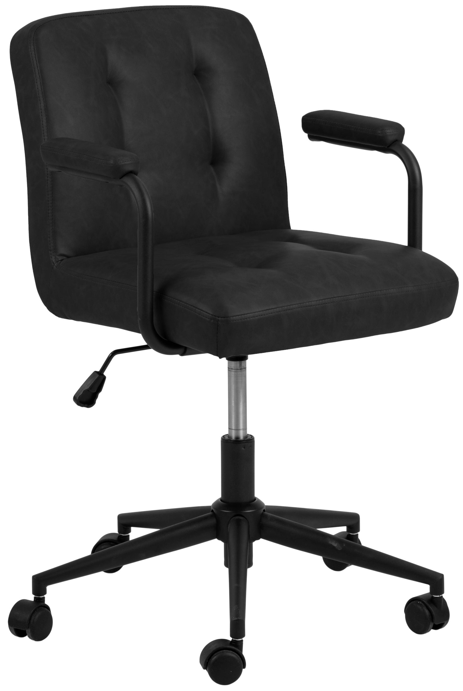 Krzesło biurowe Mosco 46x78 cm czarne z podłokietnikami – obraz-1