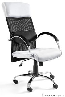 Krzesło biurowe Overcross 64x114-124 cm białe – obraz-1