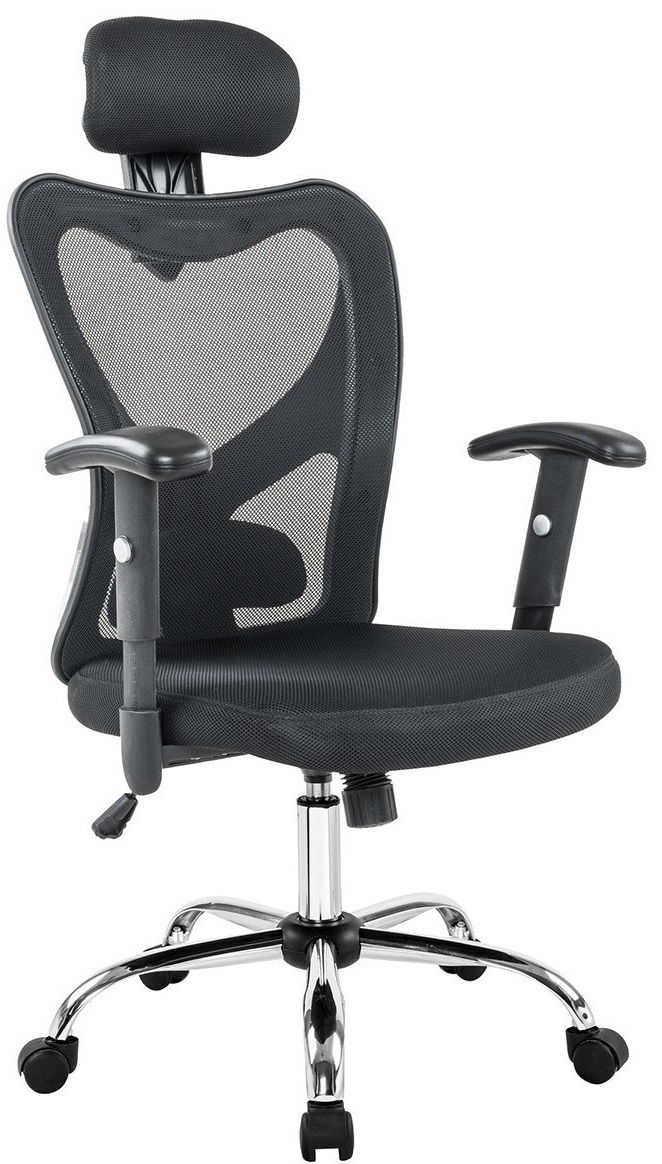 Eleganckie krzesło biurowe czarne z regulowaną wysokością – grafika-1.