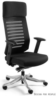 Krzesło biurowe Velo 68x119-128 cm czarne – obraz-1