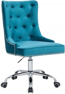 Krzesło biurowe Clovis turkusowe – obraz-1