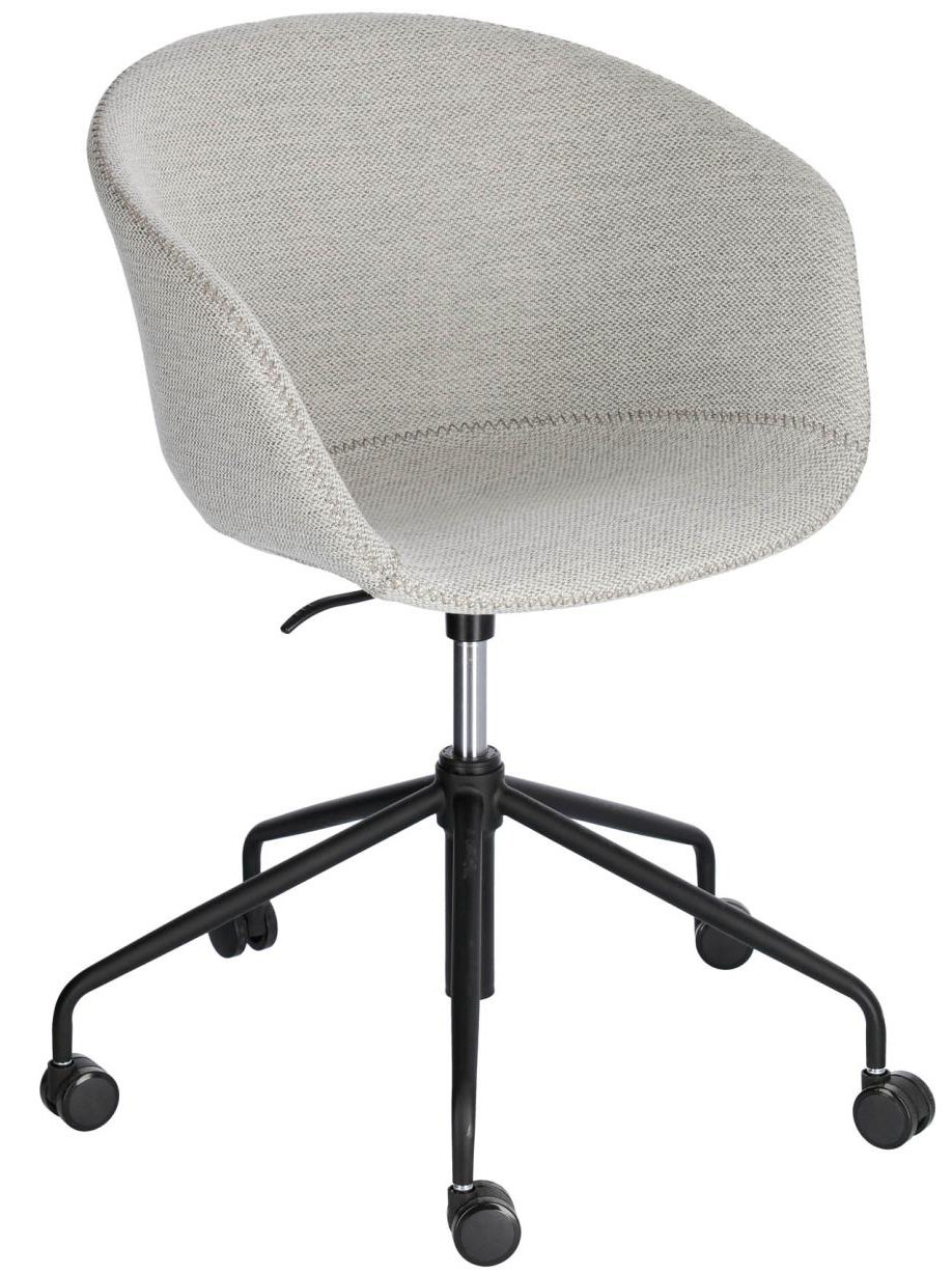 Krzesło biurowe tapicerowane szare – obraz-1