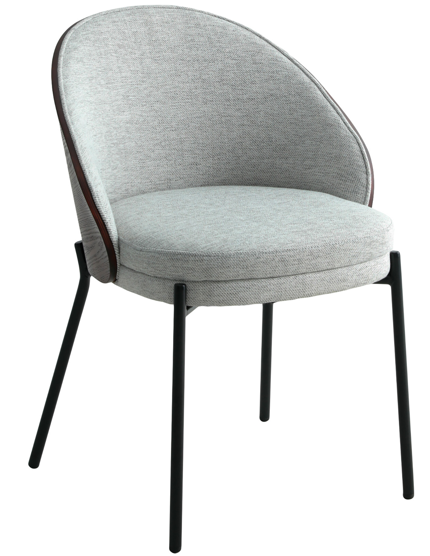 Krzesło jasnoszare nogi czarne metalowe styl nowoczesny 54x75 cm – grafika-1.