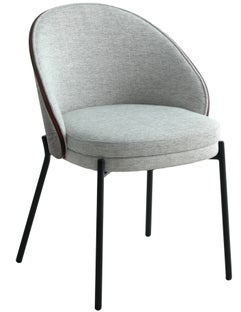 Krzesło jasnoszare nogi czarne metalowe styl nowoczesny 54x75 cm – grafika-1.