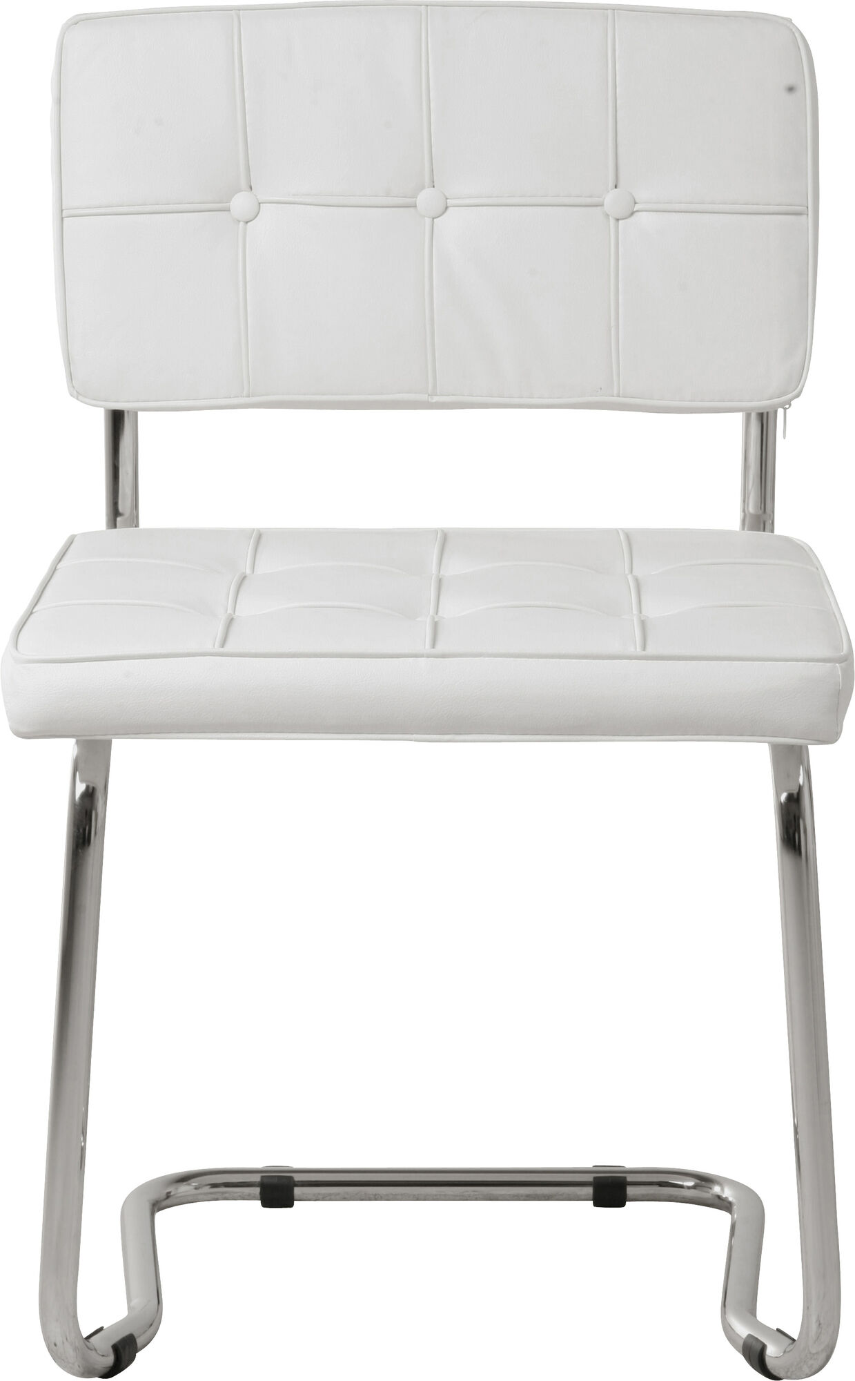 Krzesło Cantilever Expo 46x84 cm białe ekoskóra – obraz-1