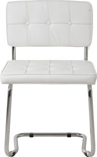 Krzesło Cantilever Expo 46x84 cm białe ekoskóra – obraz-1