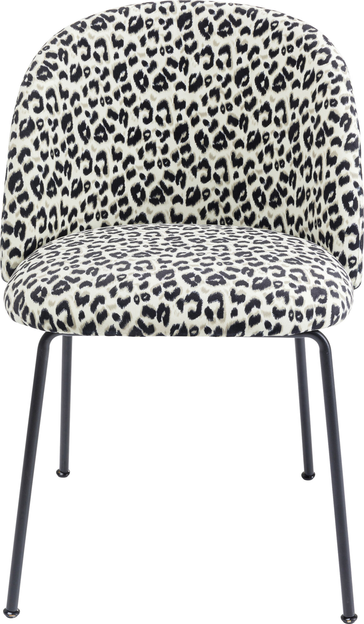 Krzesło welurowe w panterkę 50x79 cm czarno-beżowe – obraz-1