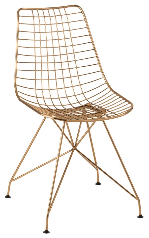 Złote krzesło metalowe do stylowego salonu – grafika-1.