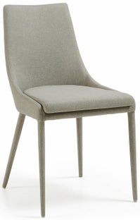 Krzesło do jadalni tapicerowane szarobrązowe – obraz-1