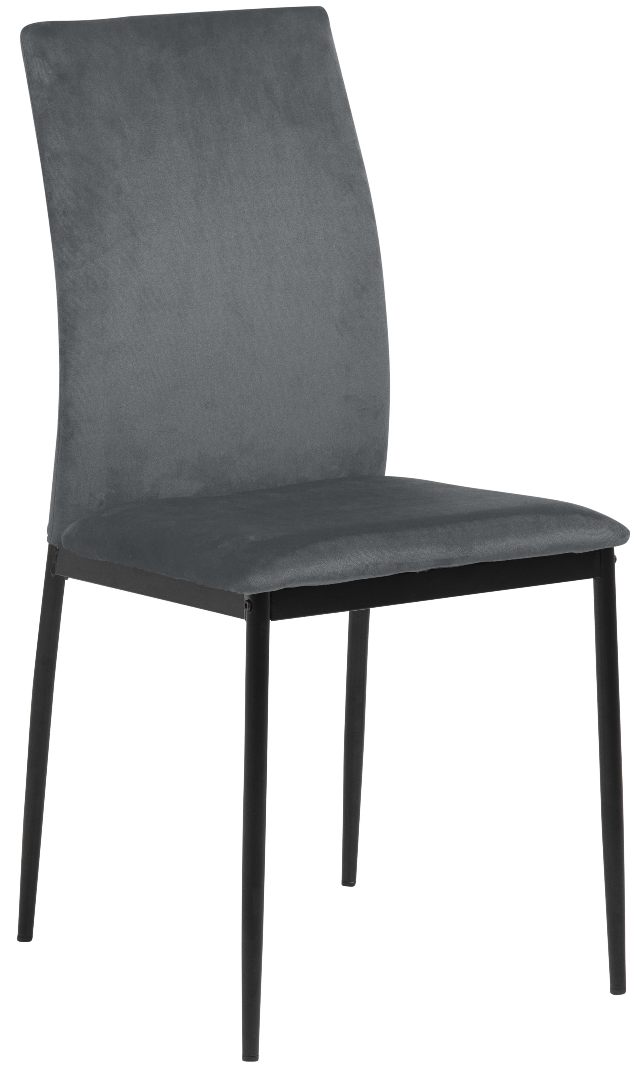 Krzesło do jadalni welurowe szare nogi czarne – obraz-1