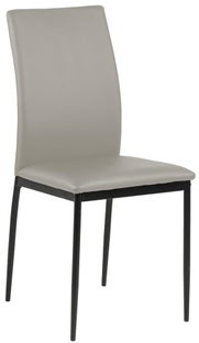 Eleganckie krzesło do jadalni z ekoskóry o brązowych nogach w stylu nowoczesnym – grafika-1.