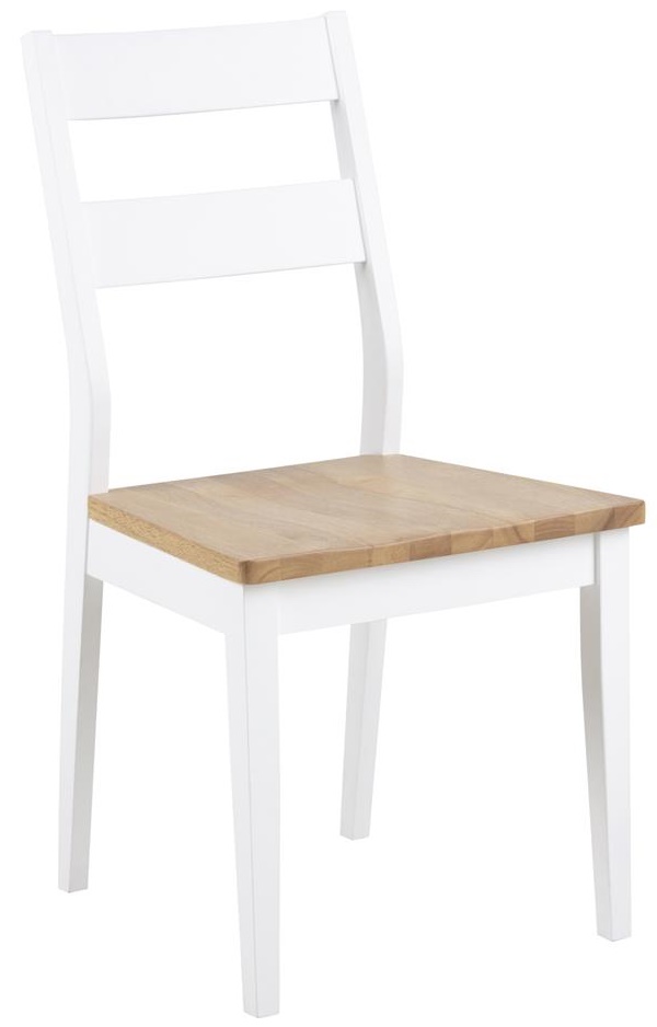 Krzesło do jadalni rustykalne drewniane białe – obraz-1