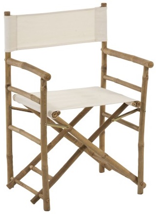 Krzesło z bambusa i tkaniny 58x88 cm naturalne – obraz-1