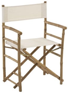 Krzesło z bambusa i tkaniny 58x88 cm naturalne – obraz-1