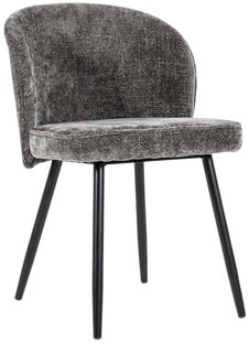 Krzesło do jadalni brązowe nogi czarne tkanina metal – obraz-1