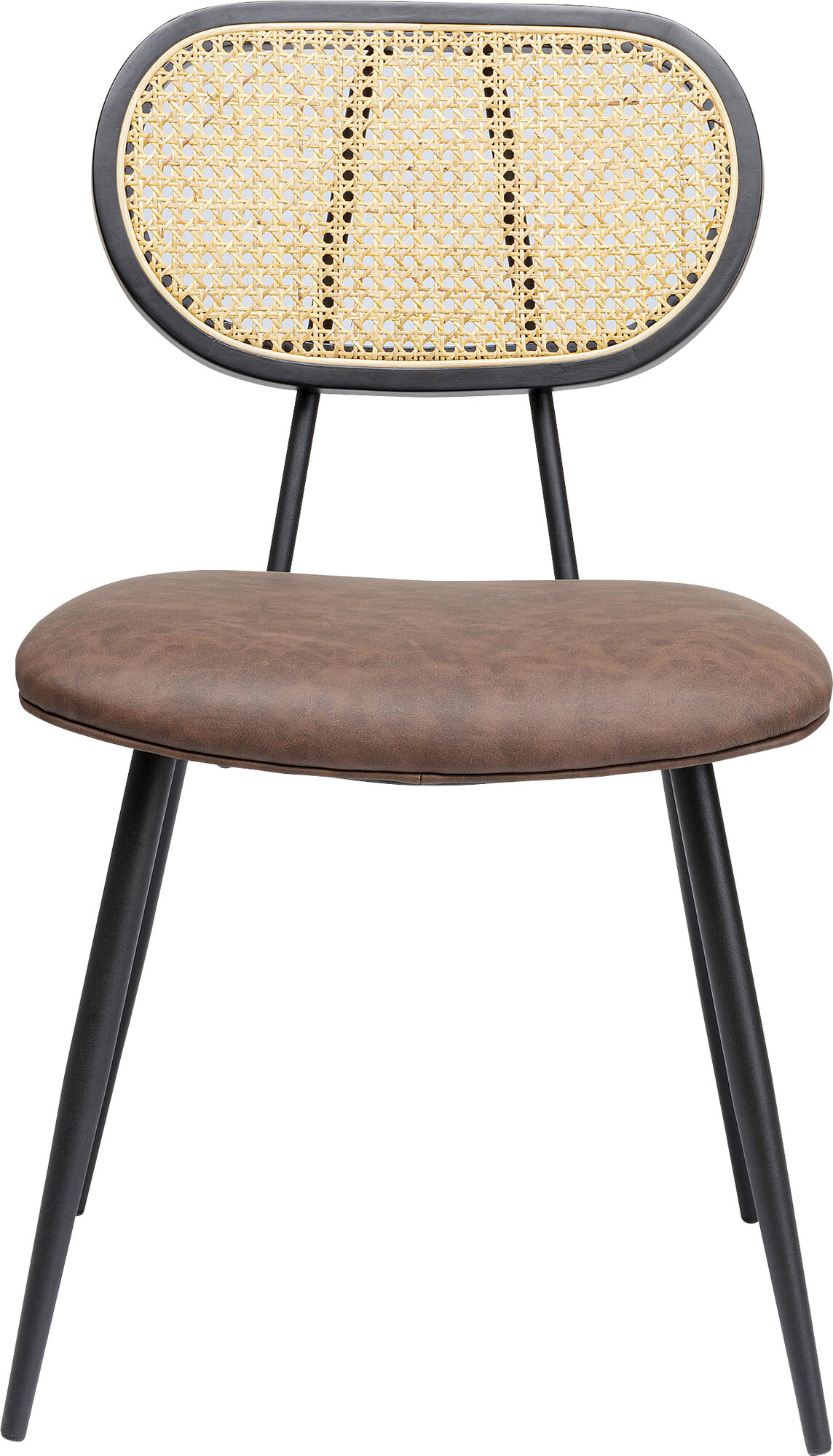 Krzesło do jadalni brązowe oparcie naturalne nogi stalowe 47x81 cm – grafika-1.