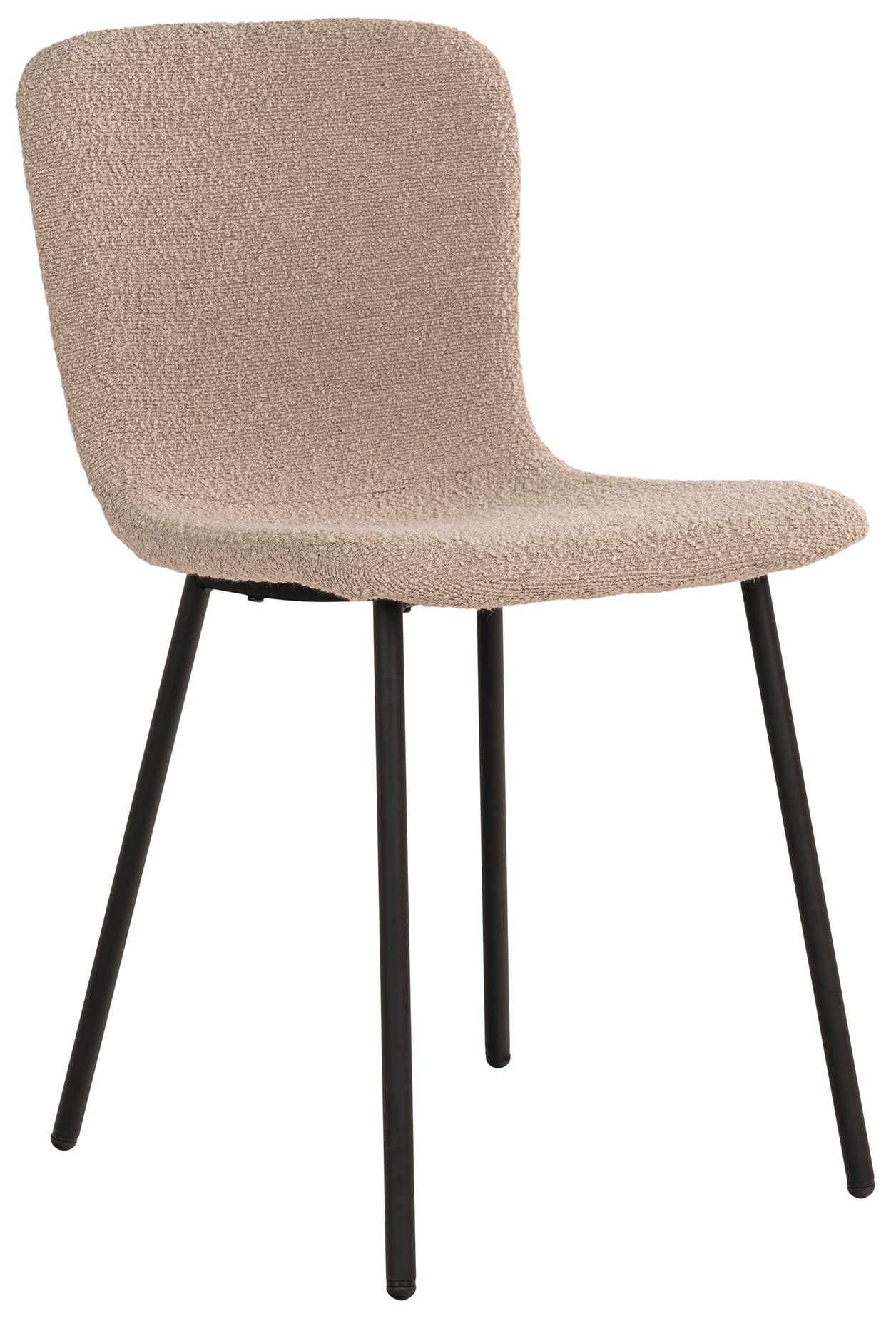 Krzesło do jadalni tkanina boucle beżowe - nogi metalowe czarne 45x81 cm – grafika-1.