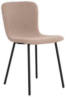 Krzesło do jadalni tkanina boucle beżowe - nogi metalowe czarne 45x81 cm – grafika-1.