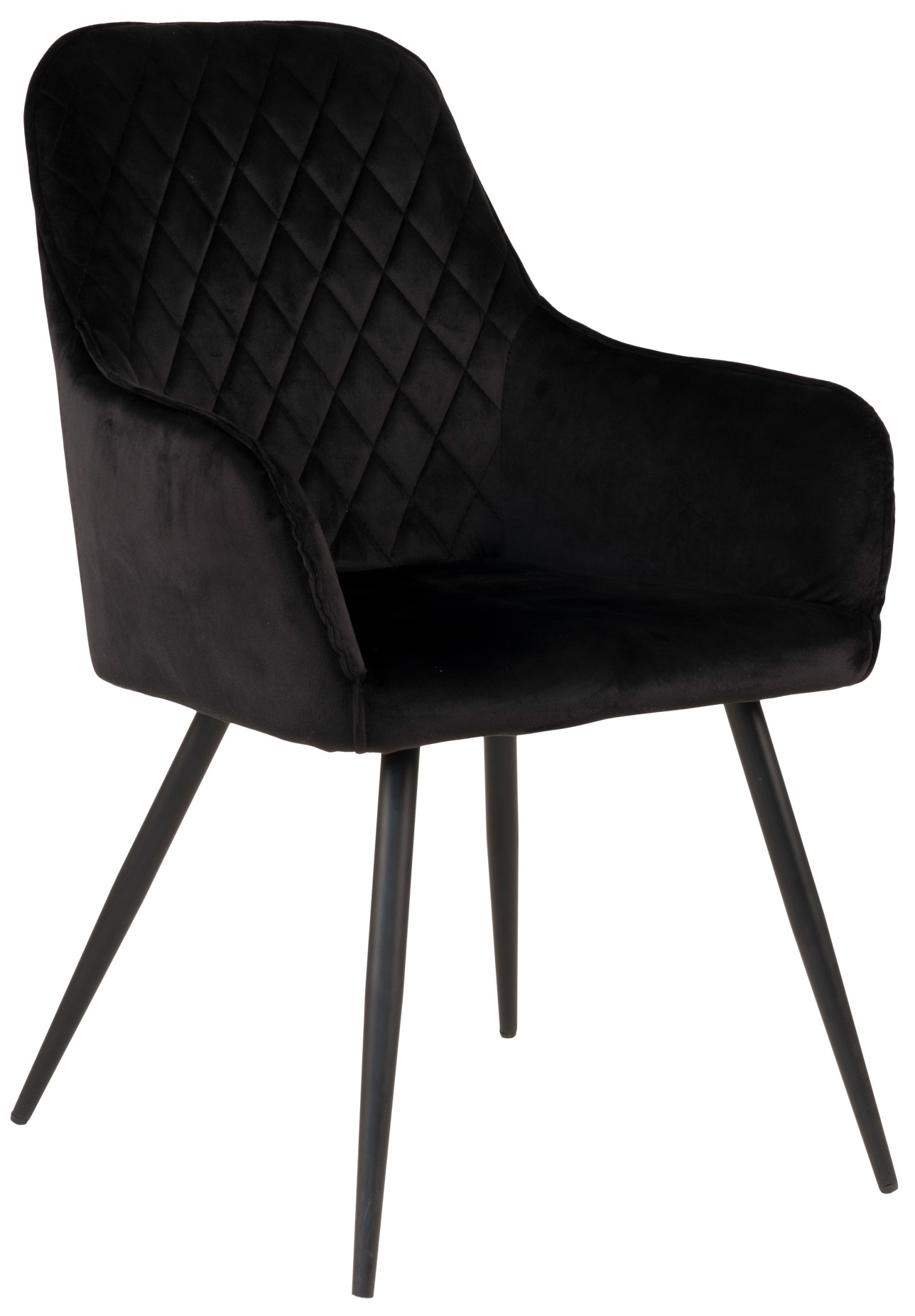 Krzesło do jadalni tkanina velvet czarne - nogi metalowe czarne 57x87 cm – grafika-1.