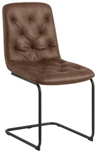 Krzesło do jadalni tkanina brązowe - nogi metalowe czarne 48x92 cm – obraz-1