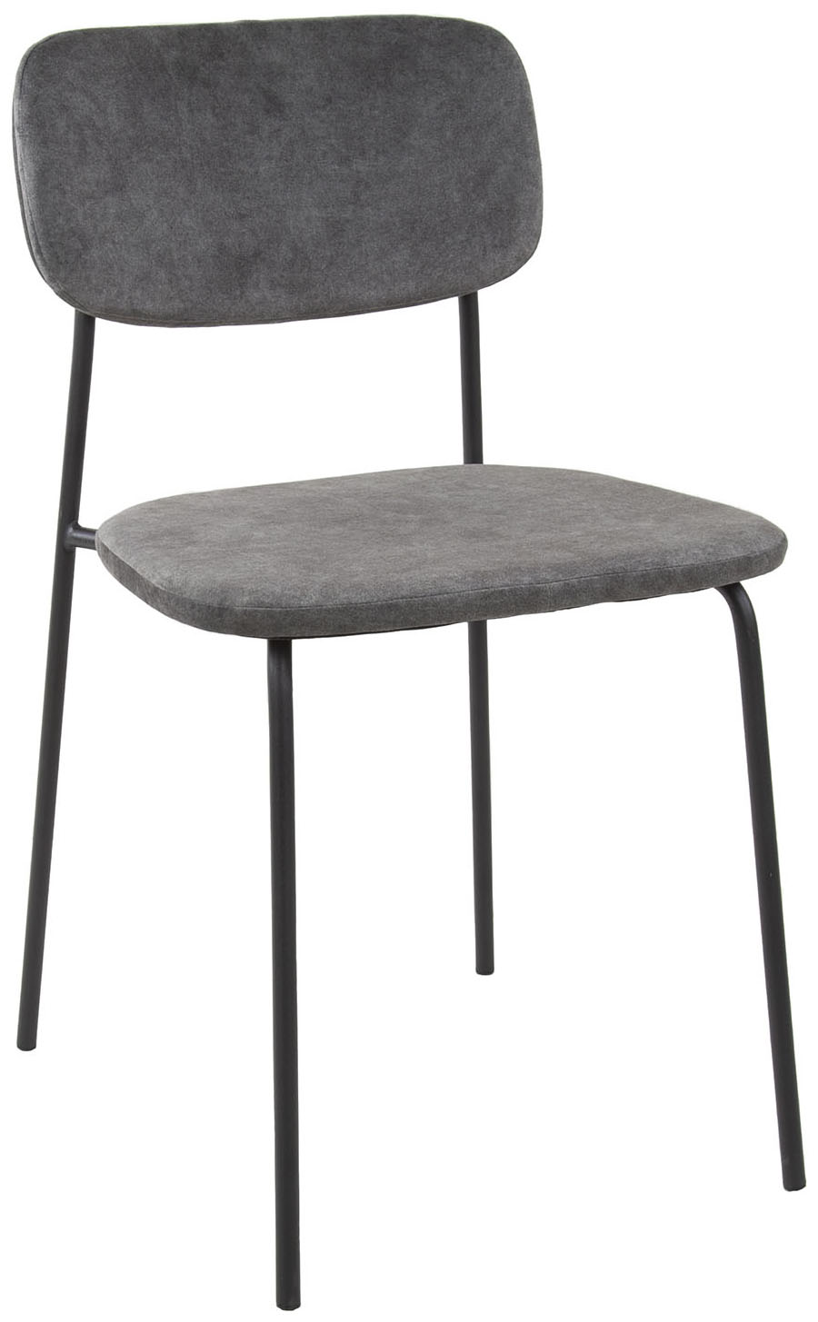 Krzesło do jadalni minimalistyczne szare aksamitne 45x80 cm – obraz-1