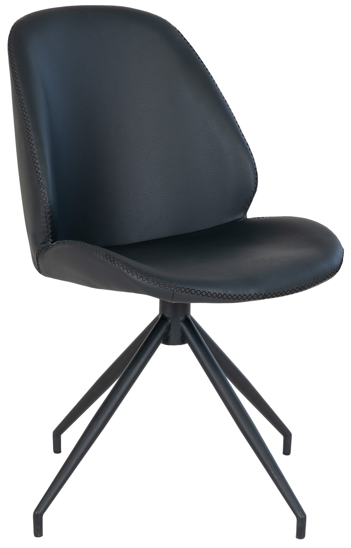 Krzesło do jadalni obrotowe ekoskóra czarna 50x88 cm – grafika-1.