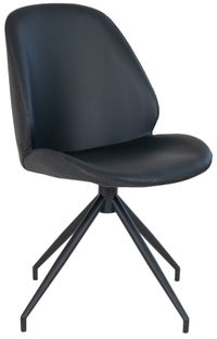 Krzesło do jadalni obrotowe ekoskóra czarna 50x88 cm – grafika-1.