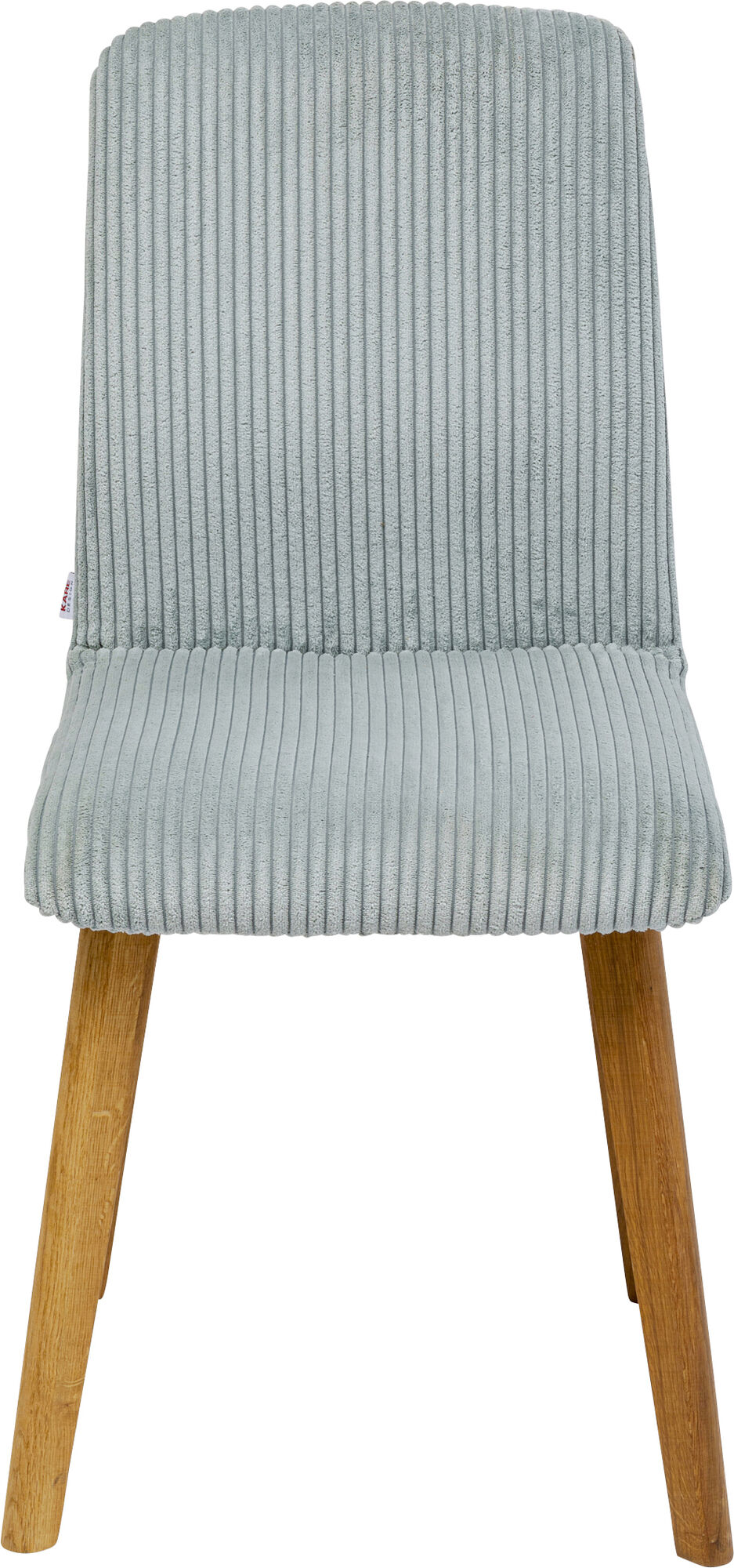 Krzesło do jadalni tapicerka jasnoniebieska nogi dębowe olejowane 44x92 cm – obraz-1