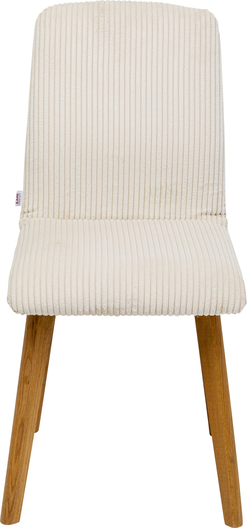 Krzesło do jadalni tapicerka kremowa nogi dębowe olejowane 44x92 cm – obraz-1