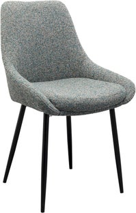 Krzesło do jadalni tkanina melanżowa szara nogi czarne 48x84 cm – obraz-1