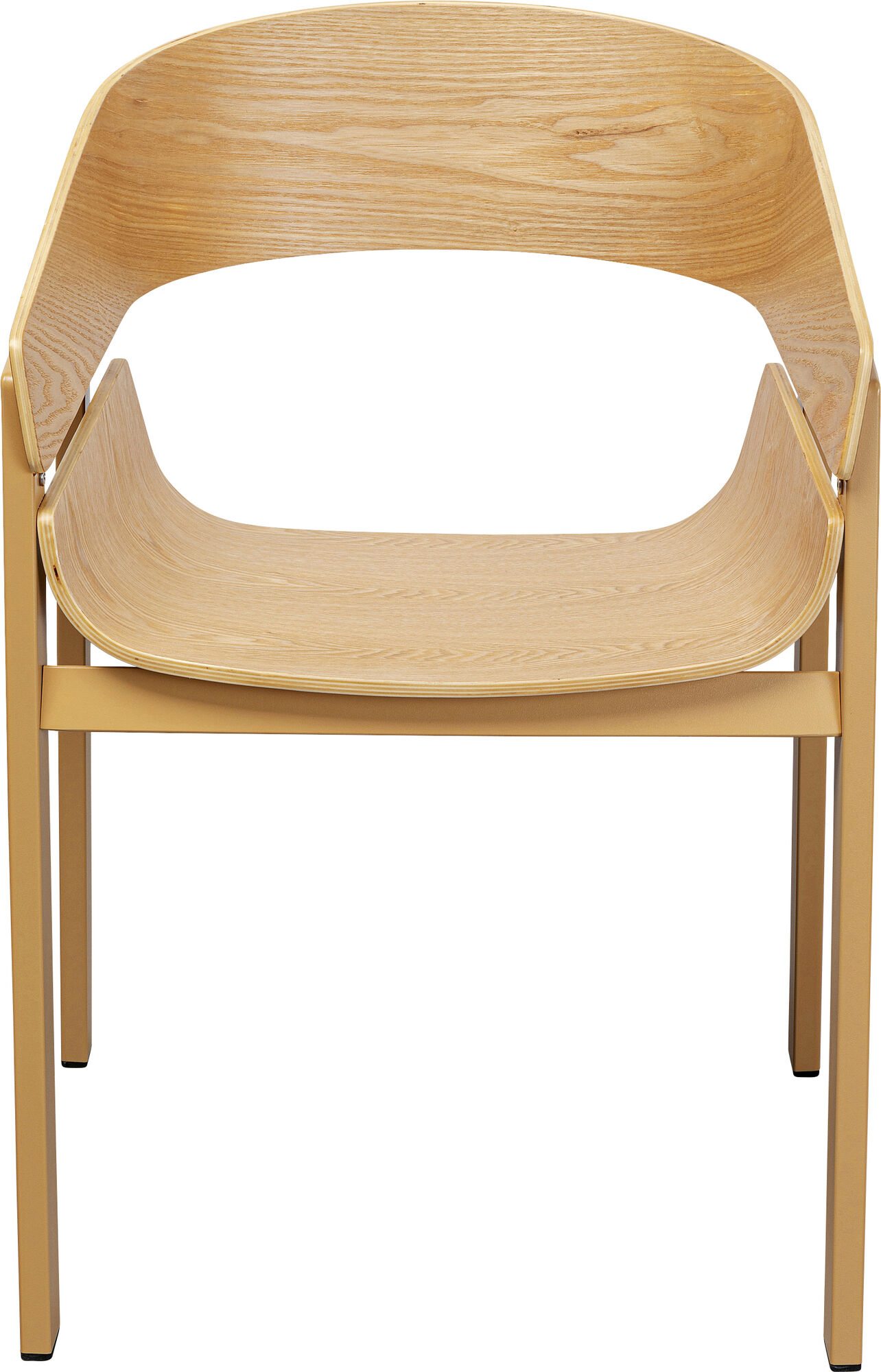 Krzesło do jadalni z podłokietnikami naturalne sklejka i stal 56x77 cm – obraz-1